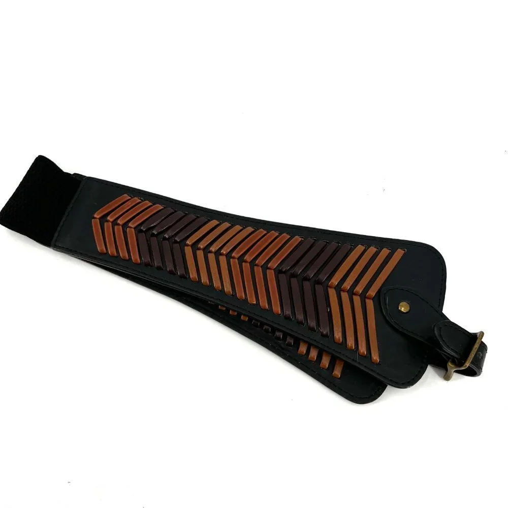 BP Brass Plum Vintage Woven‎ Leatherette Belt Size S/M